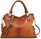 Pebbled Leather Satchel Tote