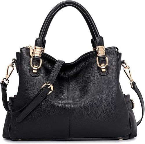 Pebbled Leather Satchel Tote