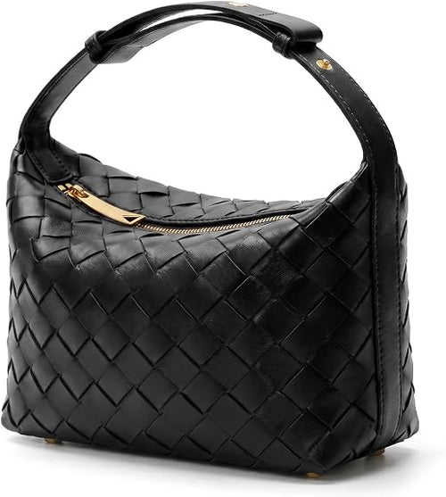 Woven Faux Suede Hobo Bag