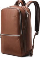 Slim Leather Laptop Backpack - 14 Inch