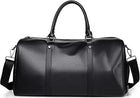 Woven Leather Weekender Duffle Bag