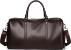 Woven Leather Weekender Duffle Bag